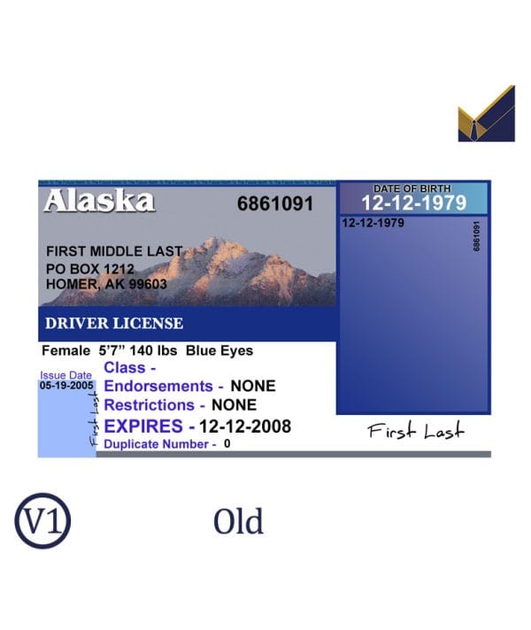 Alaska driver license Psd Template