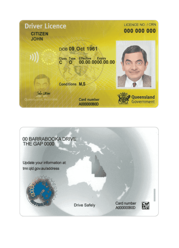 Australia Queensland driver license Psd Template