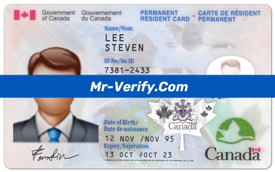 canada id card Template psd free download