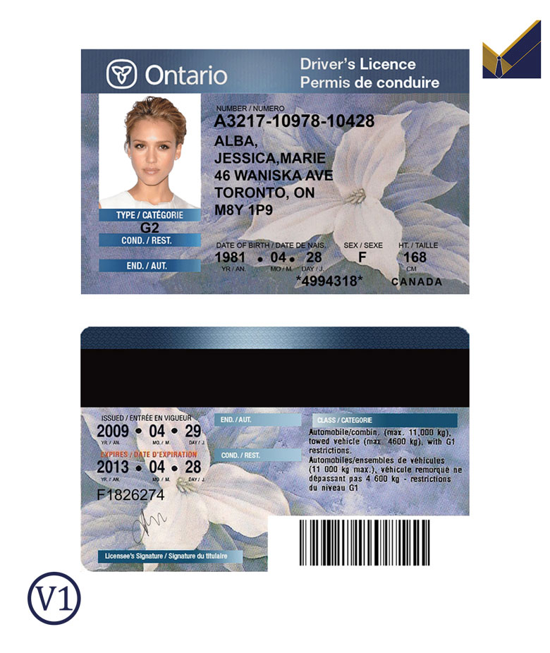 Canada-Ontario-Driver-License-Template