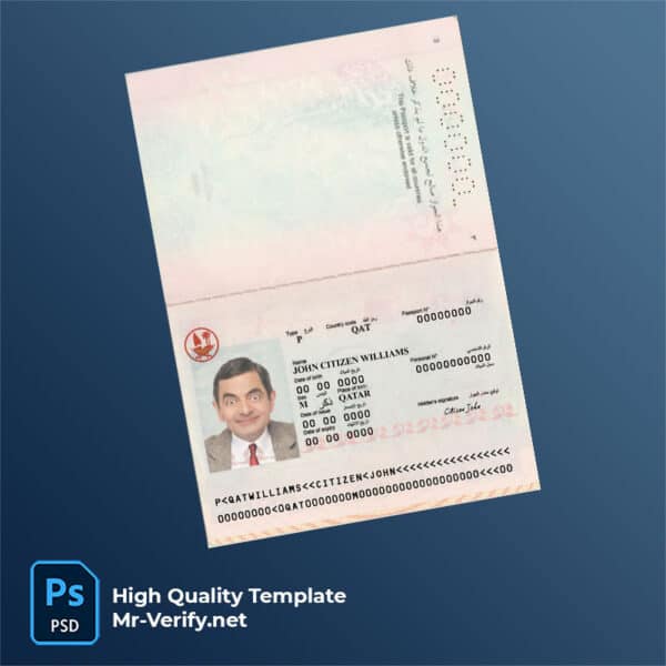 Qatar Passport psd template