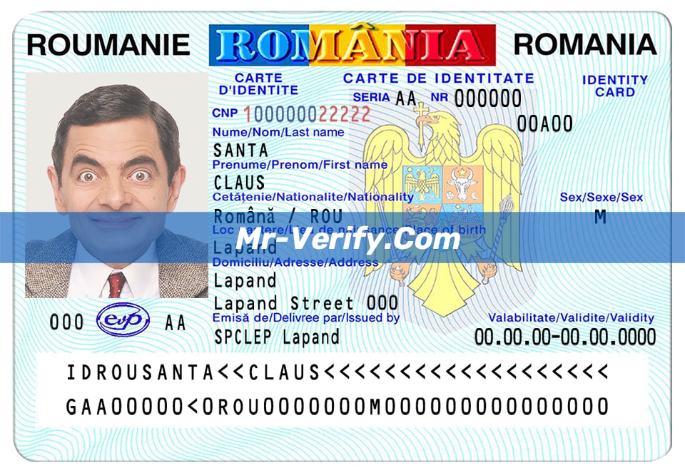 Fake romania id card psd Template Free
