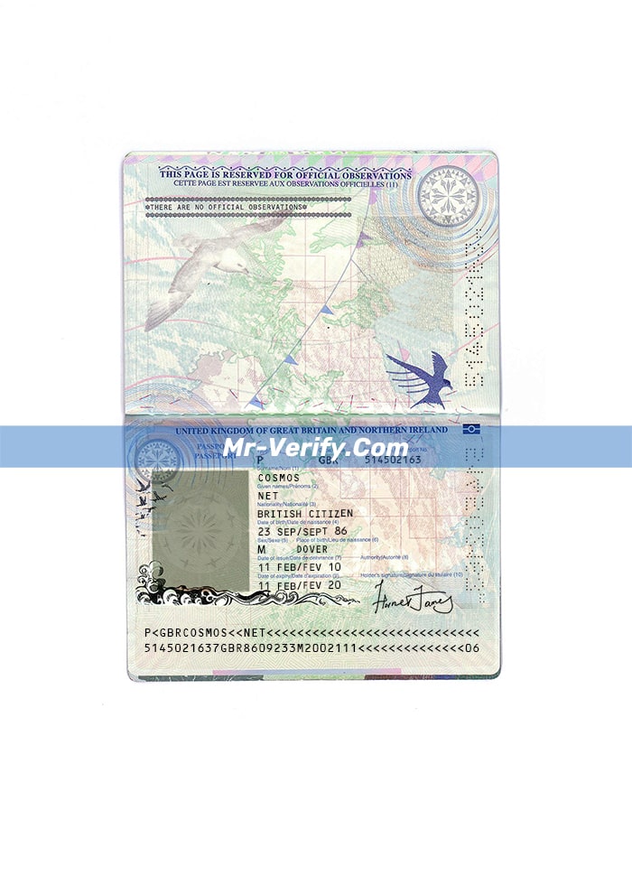 Downloadable editable uk passport Template