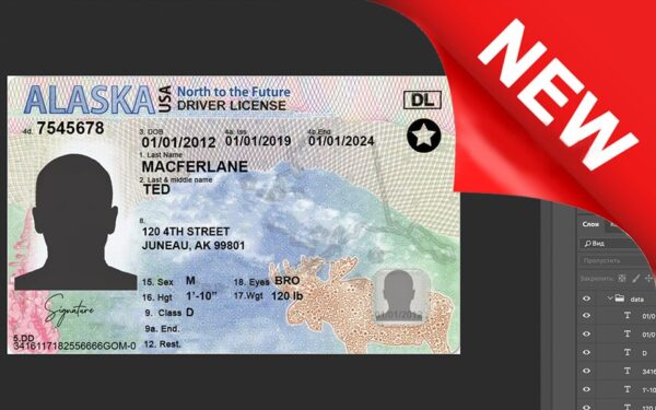 Alaska driver license Psd Template New