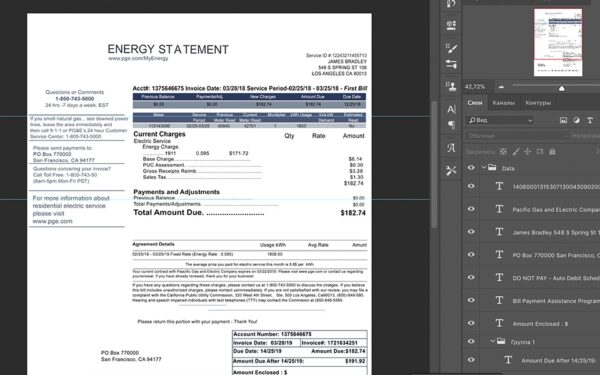 USA Energy Utility Bill psd template