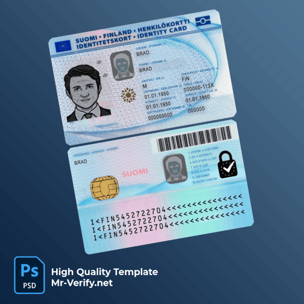 Finland ID Card Psd Template