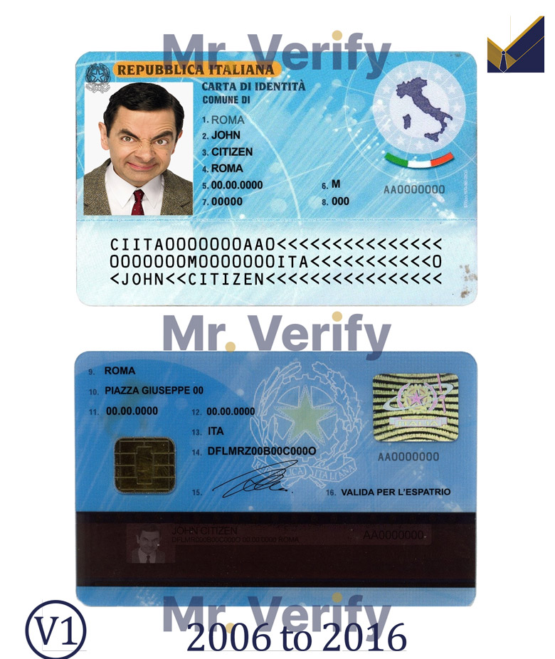 Italy ID Card (La Carta D’Identita’ Italiana) Psd Template