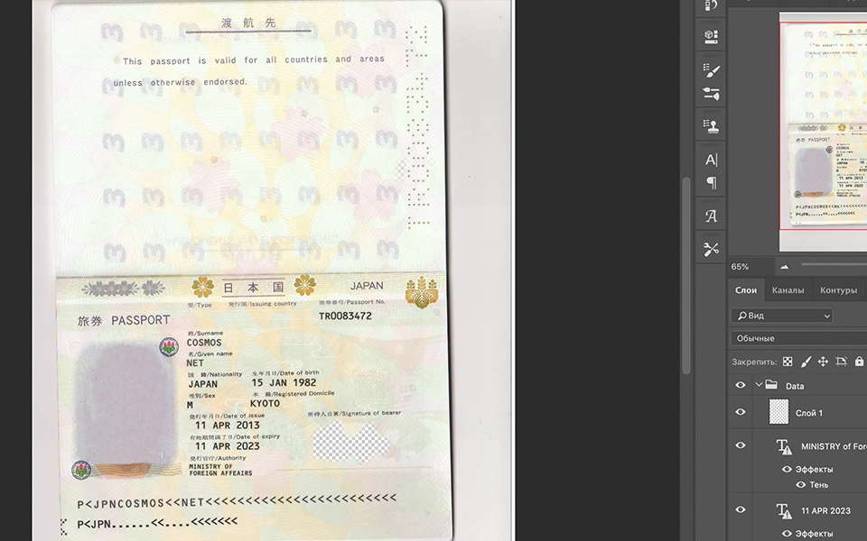 Japan Passport psd template
