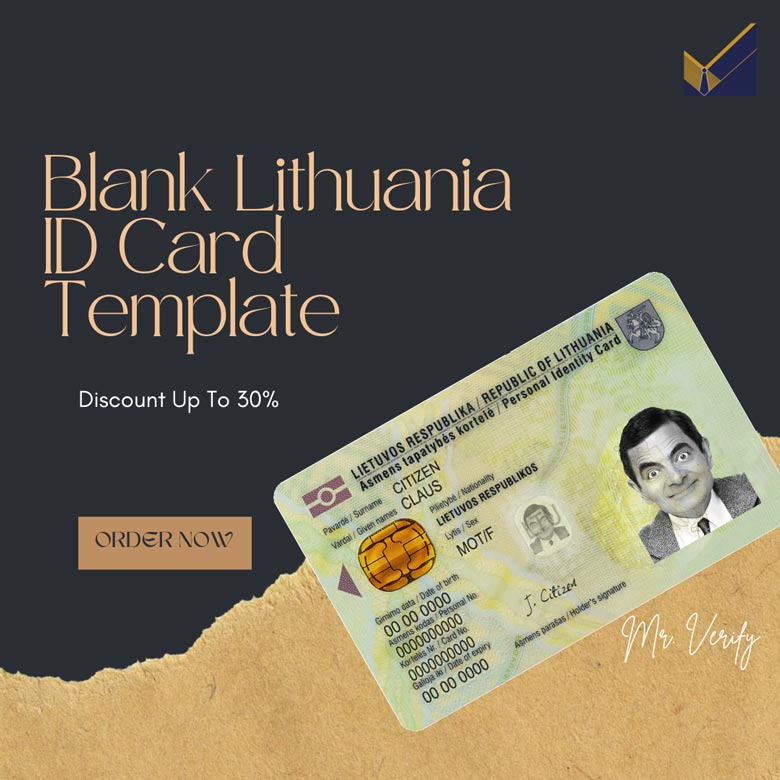Lithuania fillable ID card template
