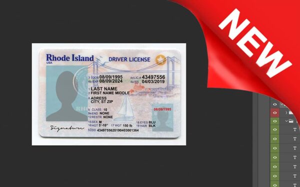 Rhode Island driver license Psd Template New