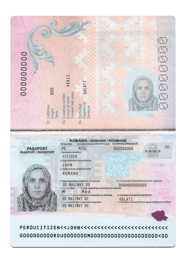 Romania Passport PSD Template | High Quality