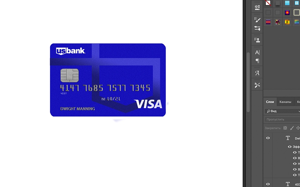 USA Bank Credit Card psd template