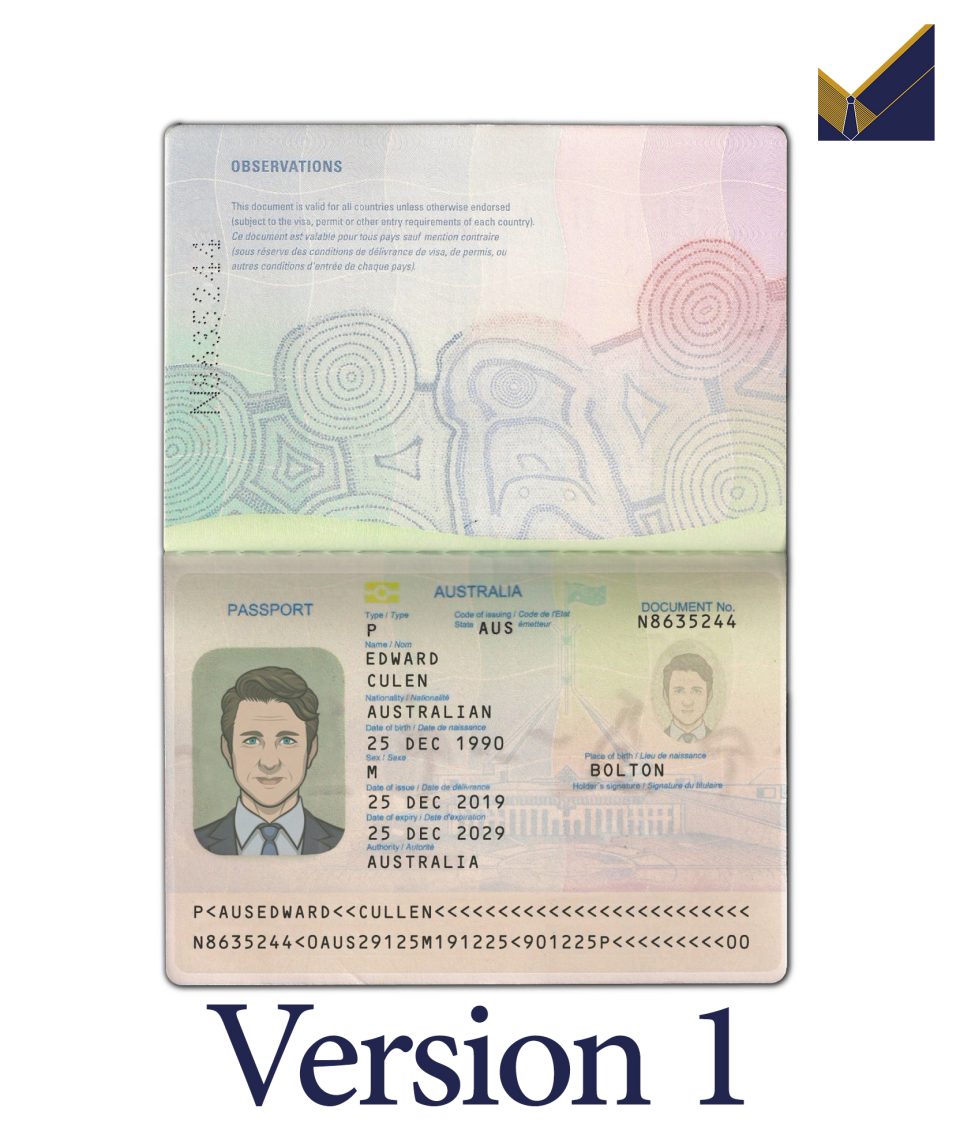Australia Passport psd template