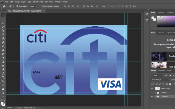 Citi Bank Credit Card psd template v2
