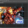 Citi Iron Man Visa Card psd template