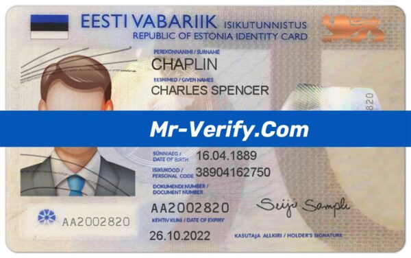 Free editable Blank estonia id card Template
