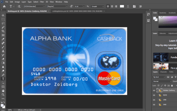 Germany Alpha Bank Credit Card psd template
