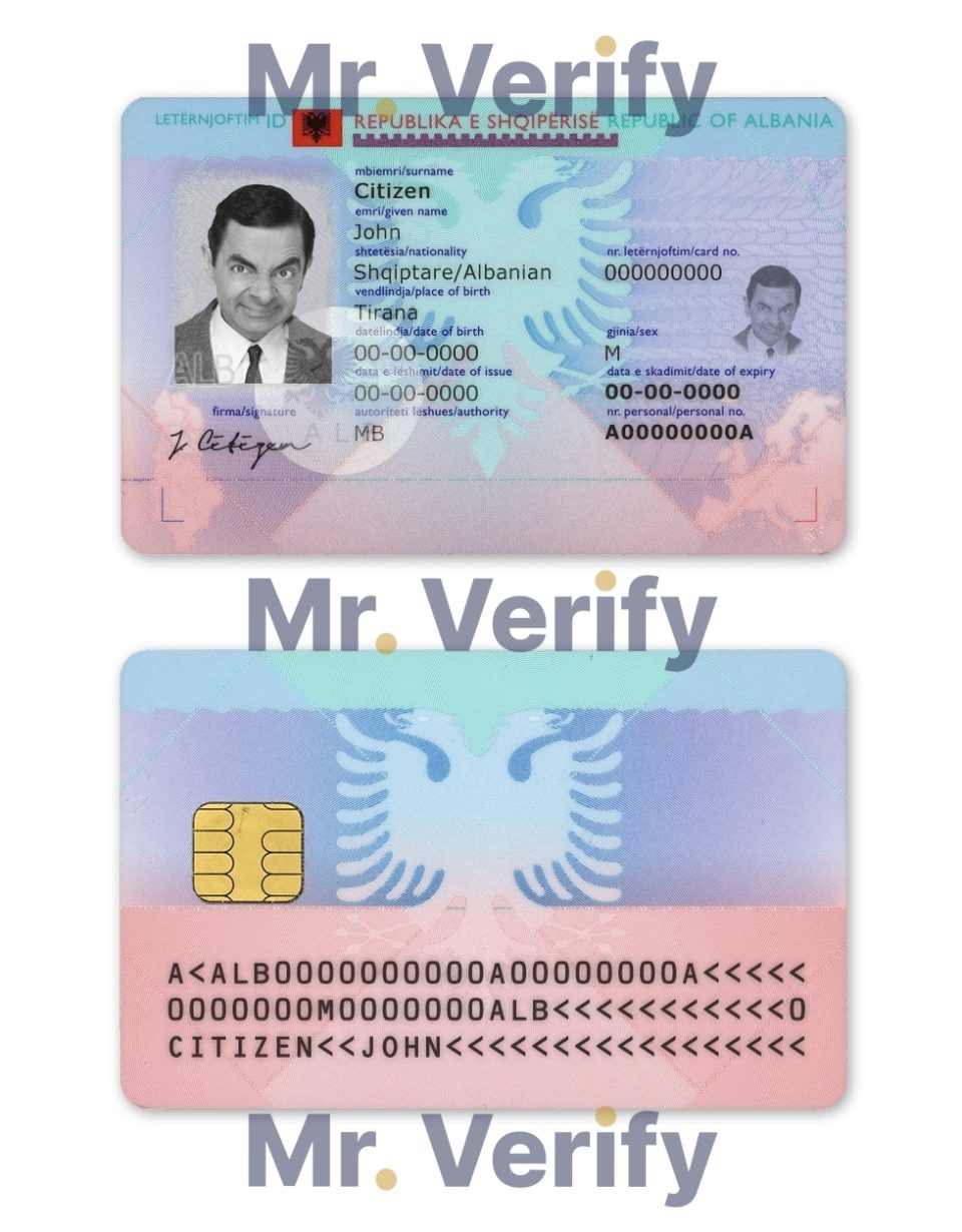 Albania ID template in PSD format