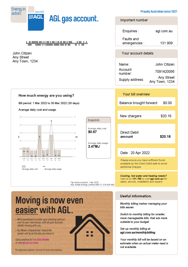 Australia AGL gas utility bill 000001 600x849 - Cart