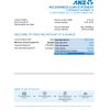 Australia ANZ proof of address bank statement template in .xls and .pdf format, fully editable