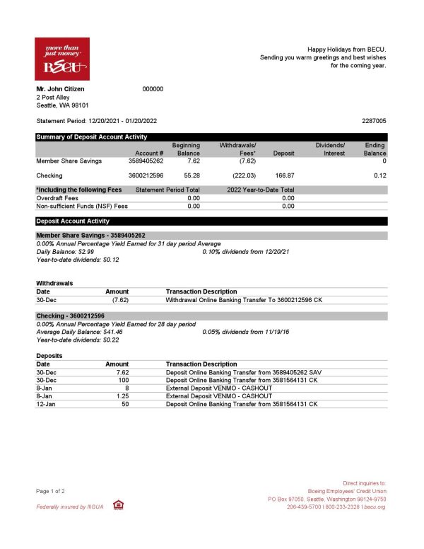 Australia BECU bank statement easy to fill template in Excel and PDF format 2 pages 1 600x776 - Cart