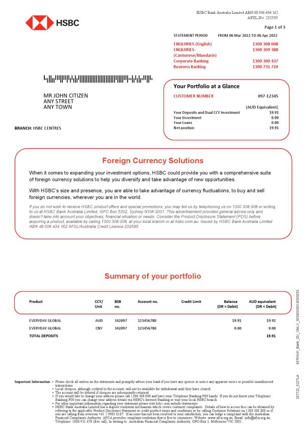 Australia HSBC bank statement Word and PDF template 3 pages 1 600x849 - Cart