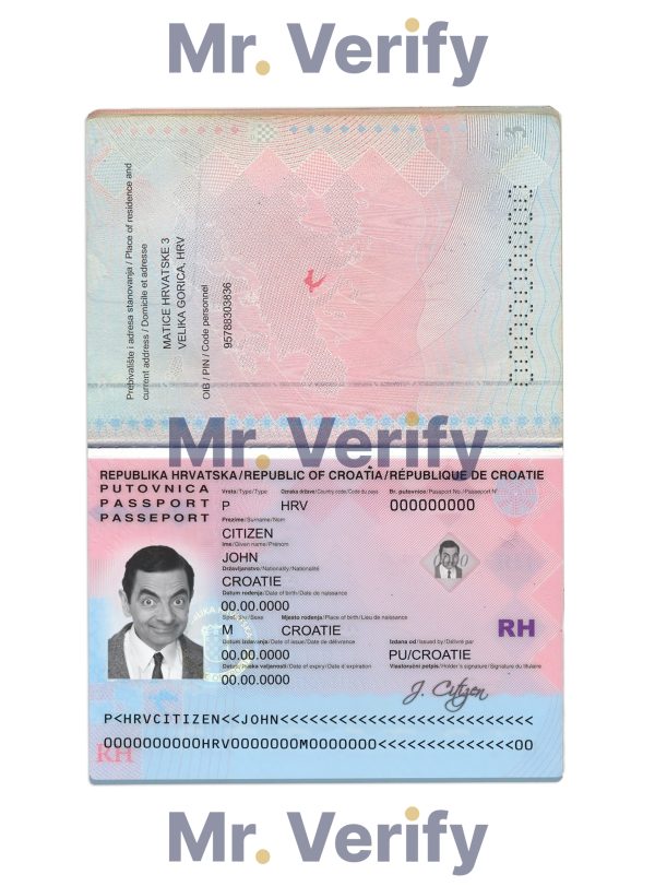 Fake Croatia Passport PSD Template