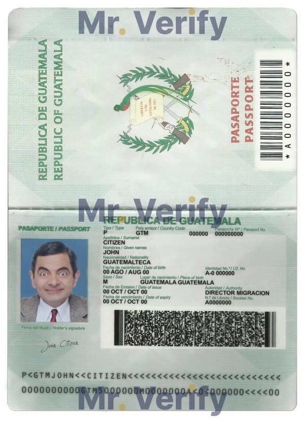 Fake Guatemala Passport PSD Template