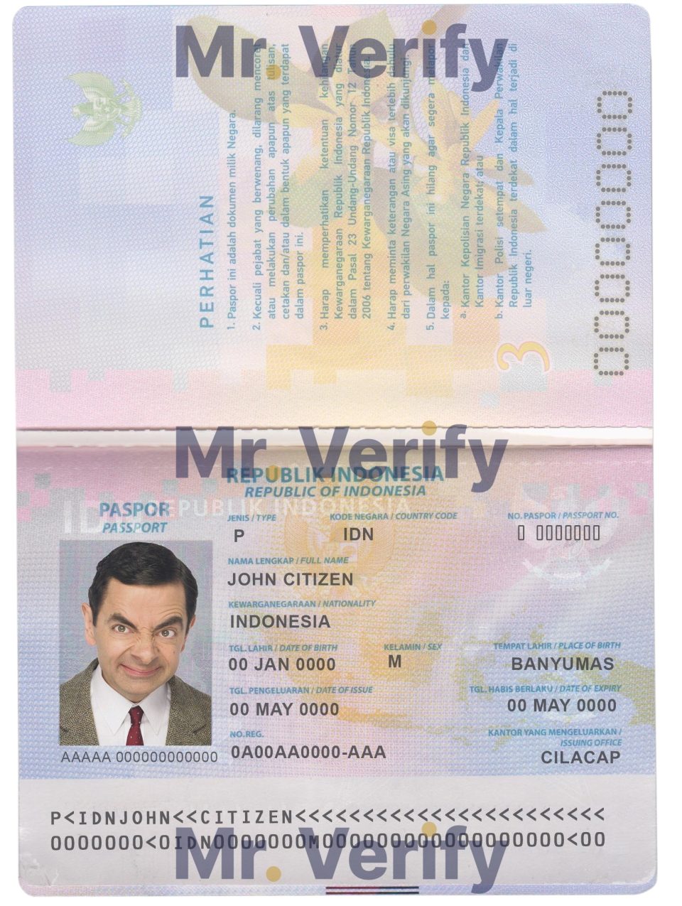 Fake Indonesia Passport PSD Template