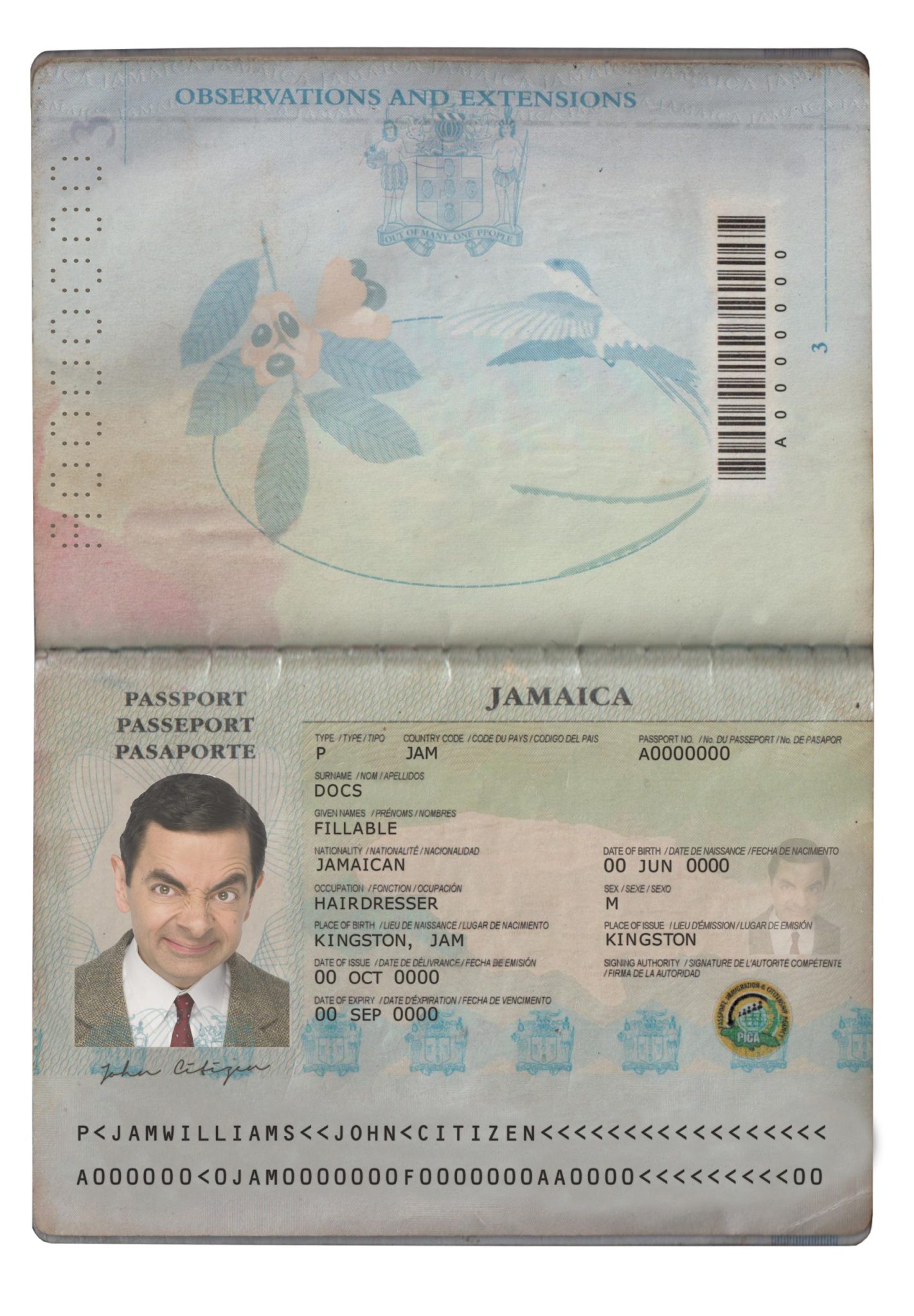 Fake Jamaica Passport Psd Template Mr Verify