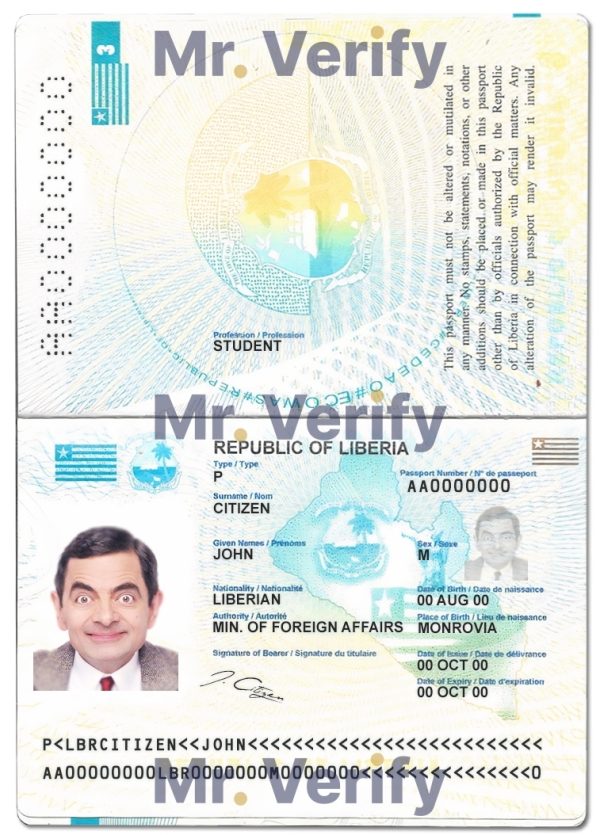 Authentic Liberia PSD Passport Template 600x835 - Cart