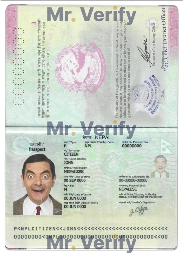 Authentic Nepal PSD Passport Template 600x844 - Cart