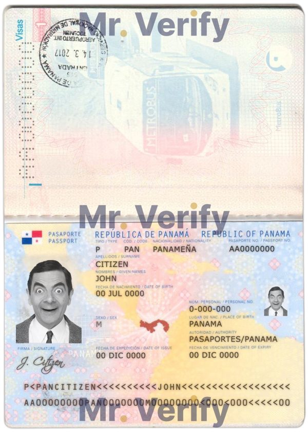 Fake Panama Passport PSD Template