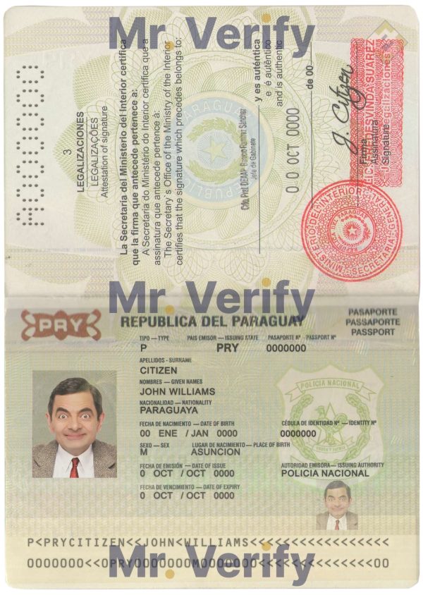 Fake Paraguay Passport PSD Template