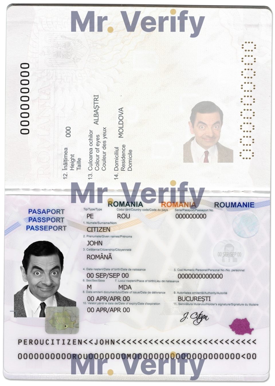 Fake Romania Passport PSD Template