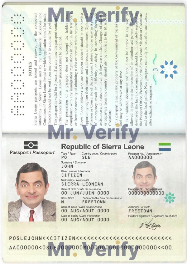 Authentic Sierra Leone PSD Passport Template 600x844 - Cart
