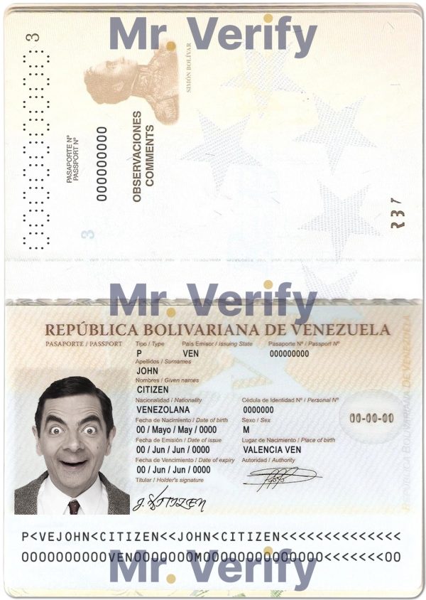 Authentic Venezuela PSD Passport Template 600x844 - Cart