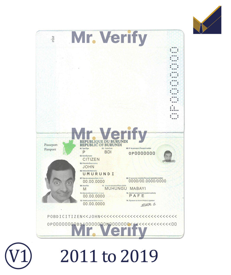Fake Burundi Passport PSD Template (2019 – present)