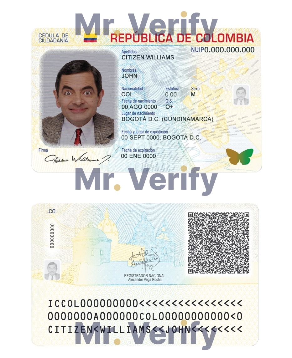 Colombia ID template in PSD format, fully editable (2020 – present)
