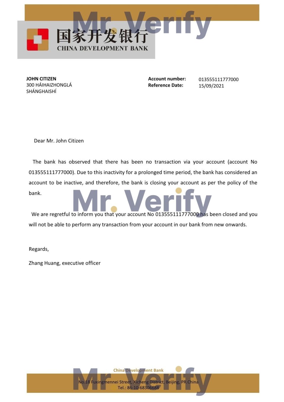 Download China Development Bank Reference Letter Templates | Editable Word