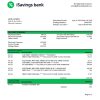 Comoros iSavings bank statement Word and PDF template, completely editable