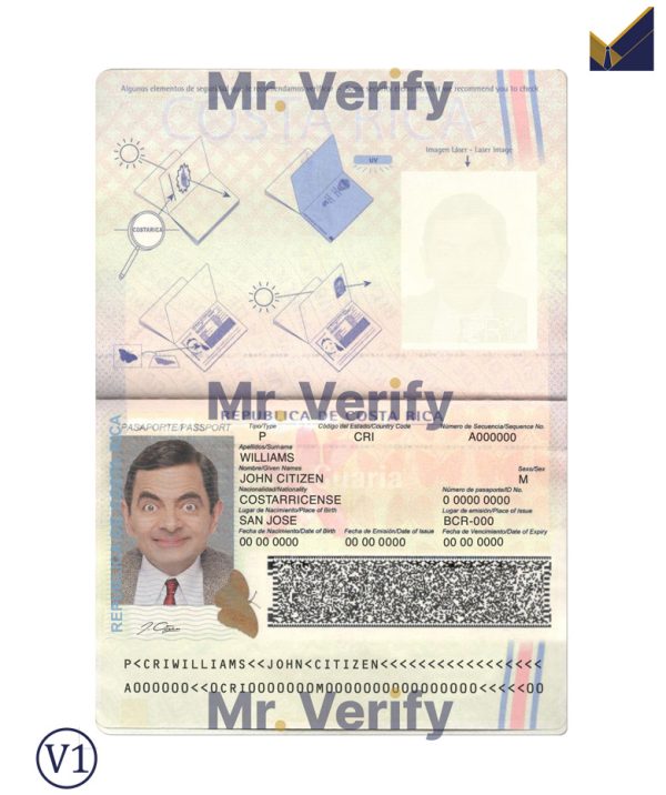 Fake Costa Rica Passport PSD Template