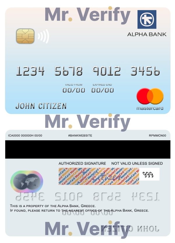 Editable Greece Alpha Bank mastercard Templates in PSD Format 600x833 - Cart