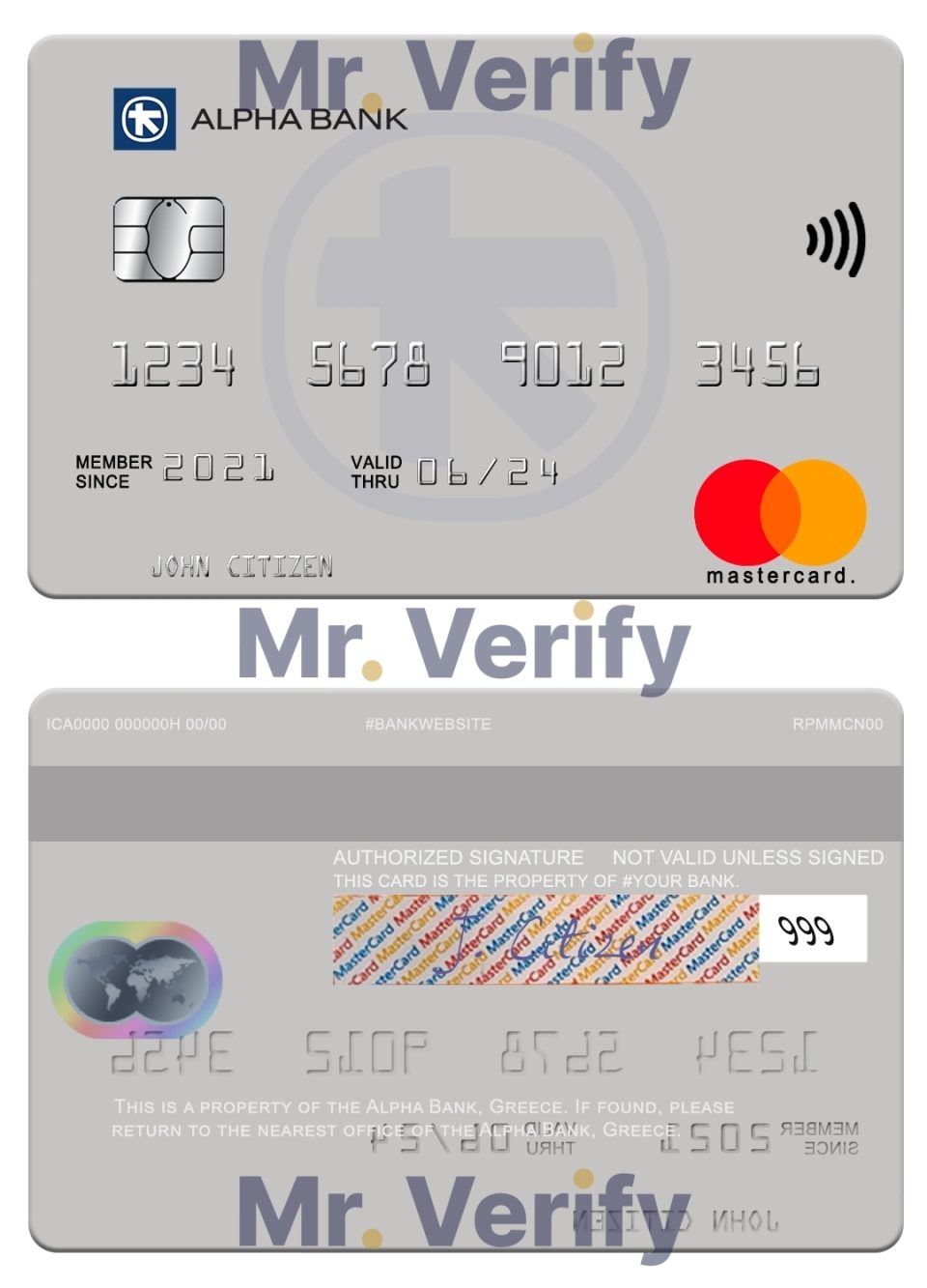 Editable Greece Alpha bank mastercard credit card Templates in PSD Format (version 3)