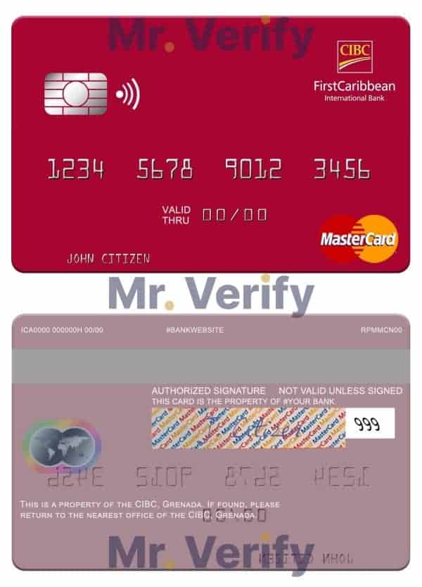 Editable Grenada CBIC mastercard Templates in PSD Format