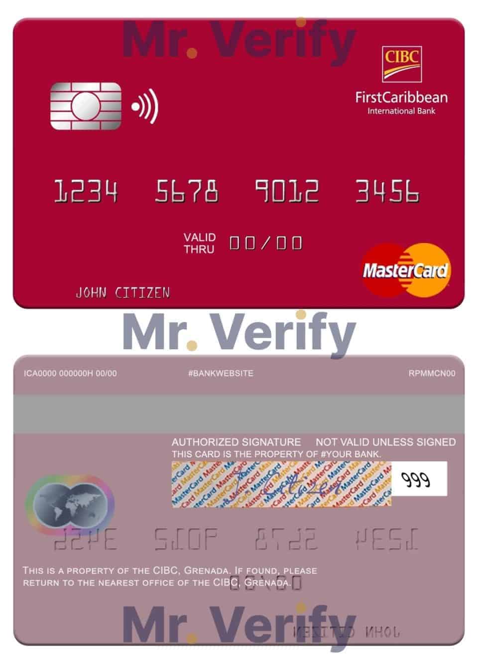 Editable Grenada CBIC mastercard Templates in PSD Format