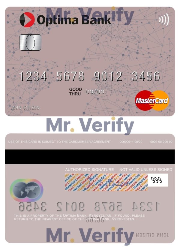 Editable Kyrgyzstan Optima Bank mastercard Templates in PSD Format 600x833 - Cart