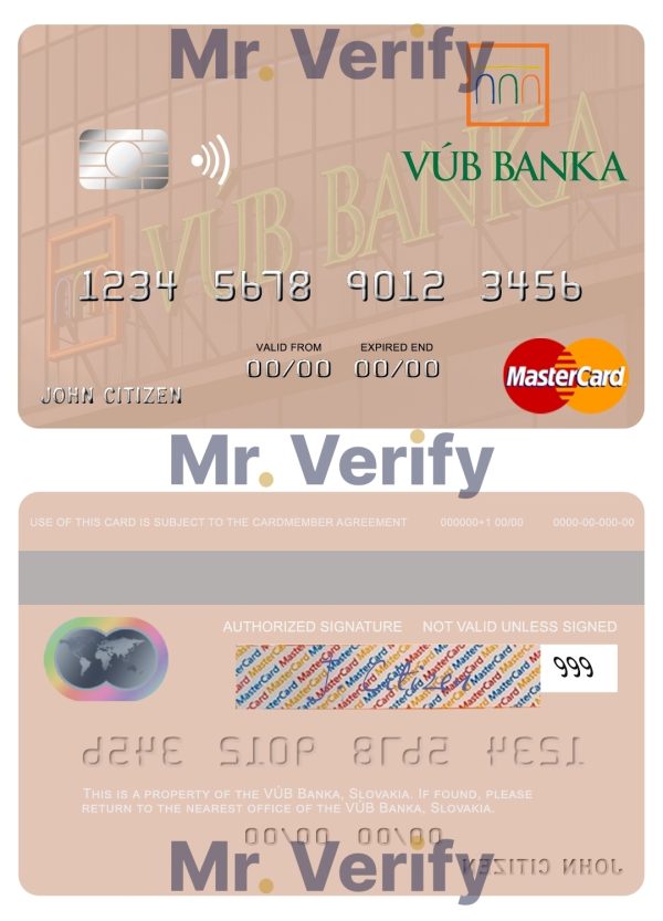 Editable Slovakia VUB Banka mastercard Templates 600x833 - Cart