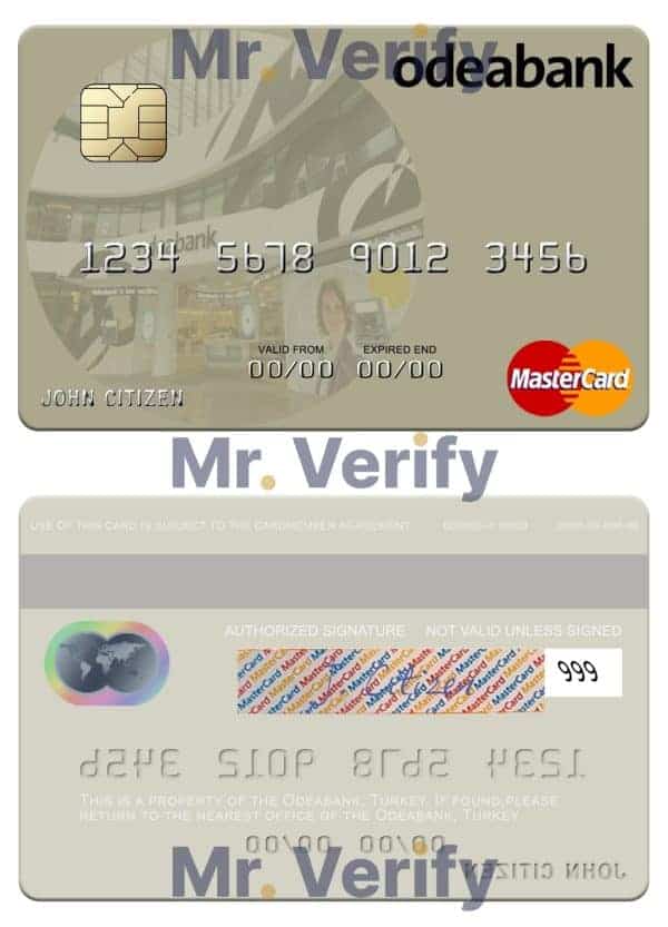 Editable Turkey Odeabank mastercard Templates in PSD Format
