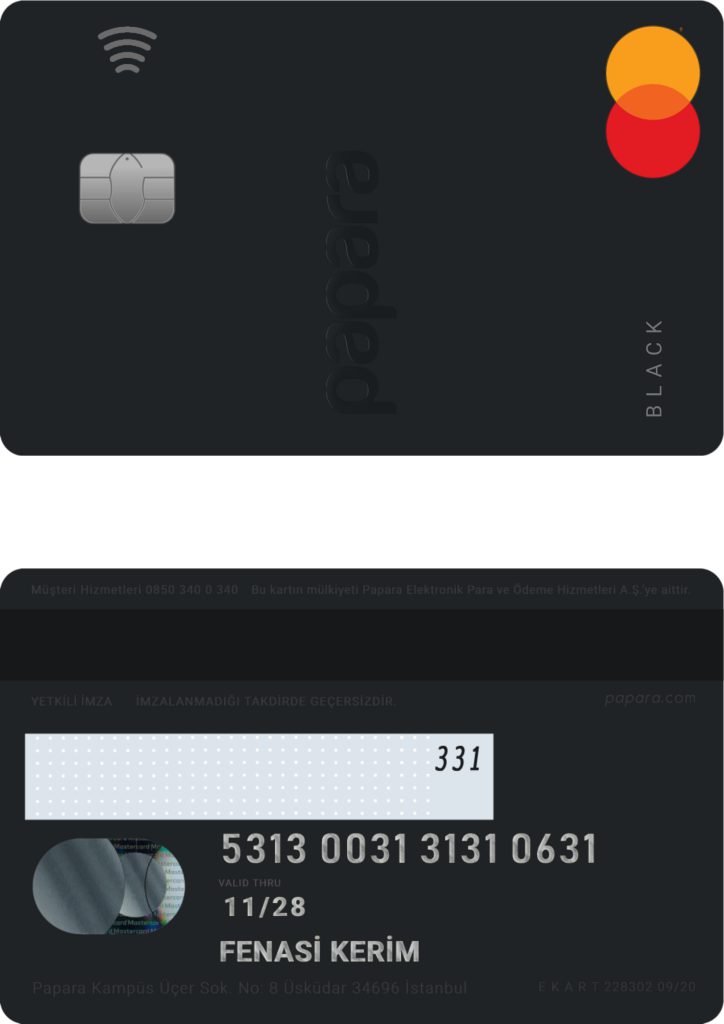 Editable Turkey Papara MasterCard Templates in PSD Format
